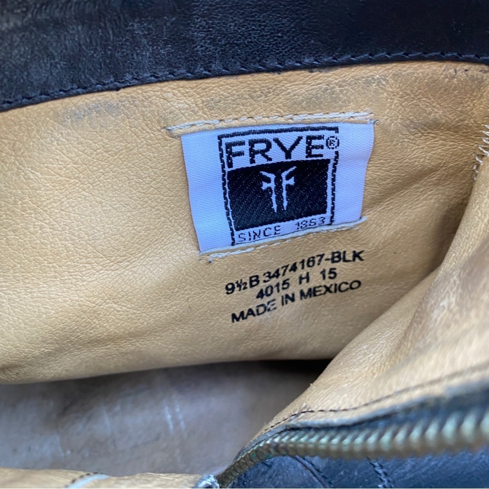 Frye Black Leather heeled Ankle Boots with Buckle size 7.5 - Picture 10 of 10